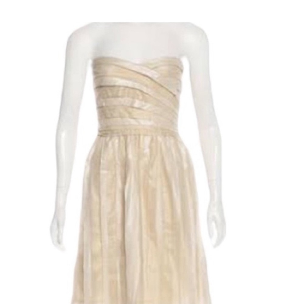 DVF vintage Diane Von Furstenberg year 2000 gold strapless dress 8